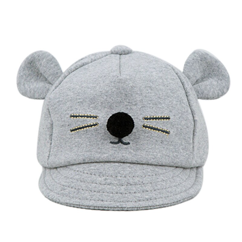 Baby Boy Baseball Cap Leuke Cartoon Beer Baby Hoed Met Oren Herfst Lente Katoen Baby Piekte Caps Pasgeboren Fotografie props: Light grey