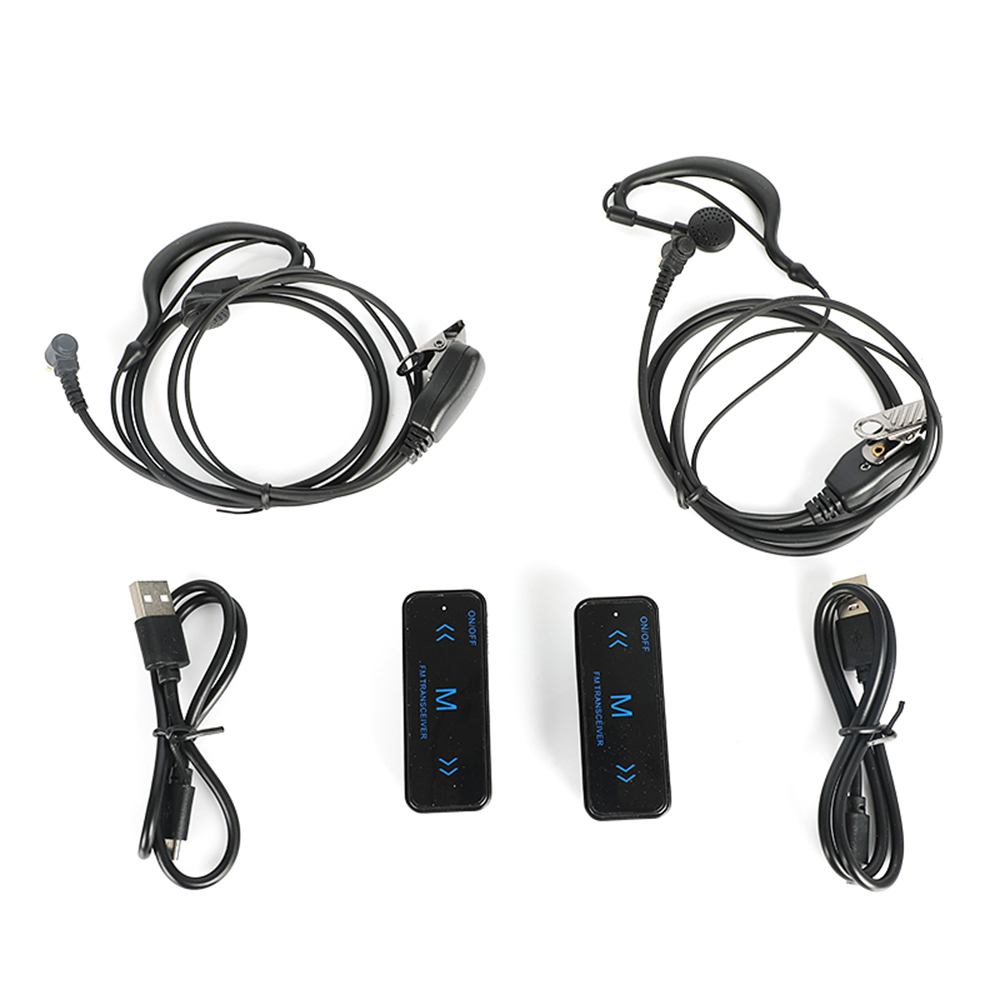 Mini Walkie Talkie 2-Way Fm Radio Transceiver + 2 Hoofdtelefoon Usb Charge Draagbare Hoofdtelefoon Ondersteuning Meerdere Apparaten Ondertussen