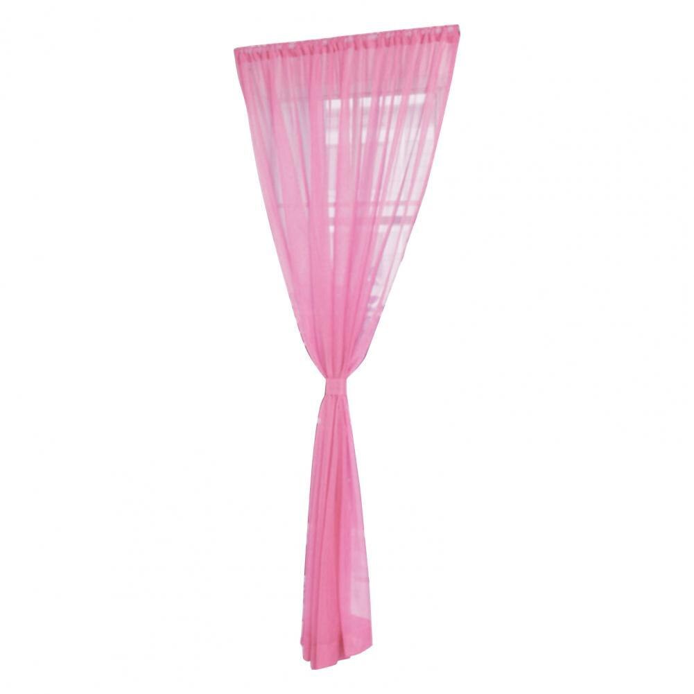Sheer Curtain Eye-catching Window Drape Smooth Surface Washable Useful Practical Material Tulle Curtain: Pink