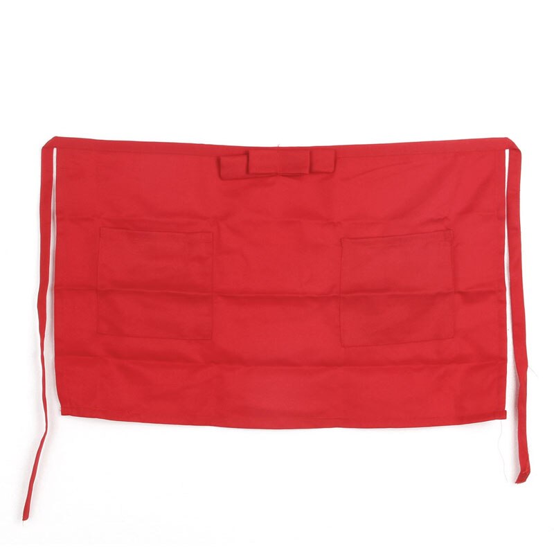 Delantal de media cintura para Bar, Pub, cocina, de algodón, 6 colores, para camarero, camarera