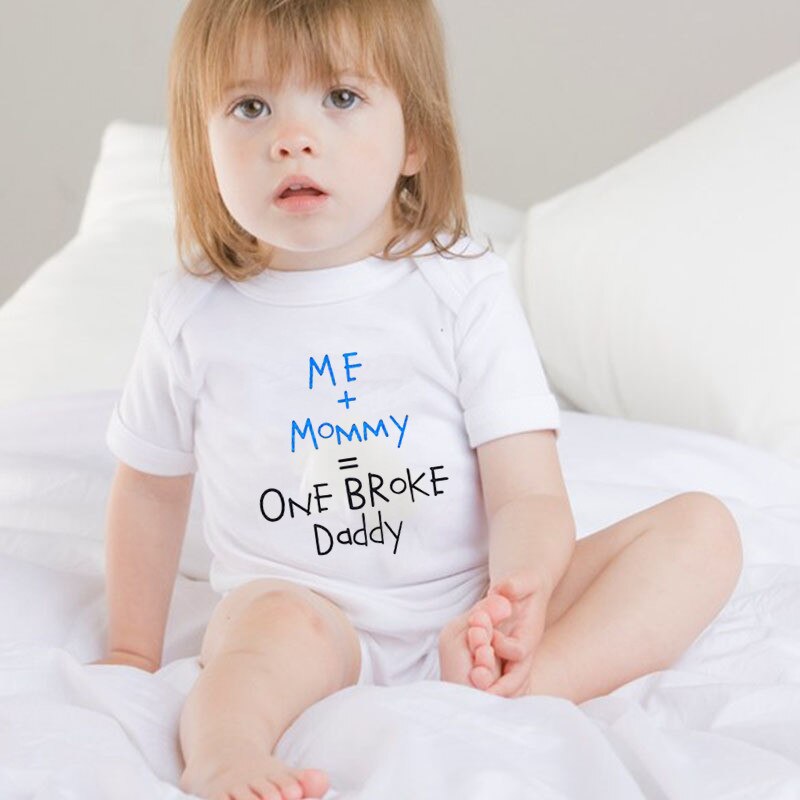 Summer Newborn Baby Clothes Boys Girls Cotton Body Funny Cute Kawaii Outfits Infant Short Sleeve Daddy Mom