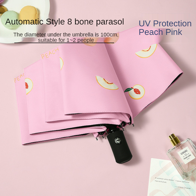 Xiaomi-sombrilla de protección UV automática para mujer, sombrilla impermeable de gran tamaño, plegable, estilo frutal, protección UV: F