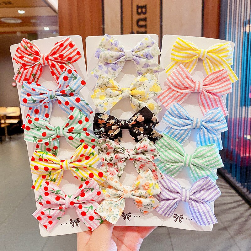 5/10 Pcs/Set Leuke Baby Haar Clips Bloem Rooster Bows Kids Meisjes Haarspelden Dot Kinderen Hoofddeksels Haarspeldjes Baby Haar accessoires