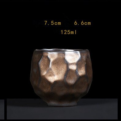 JIA-GUI LUO taza de té japonesa de cerámica taza de café juego de tazas de té de viaje horno de té transformada taza Maestro de cerámica dorada I065: B