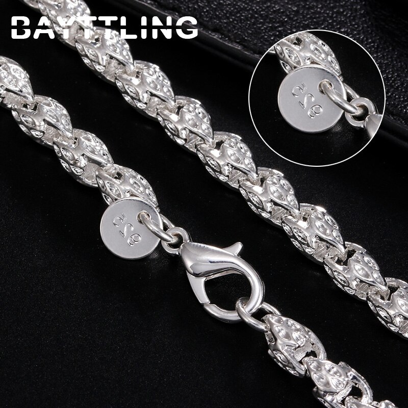 Bayttling 925 Sterling Zilver 20/24 Inch 5Mm Dragon Head Collier Voor Vrouw Man Party Mode Bruiloft Sieraden: 60cm