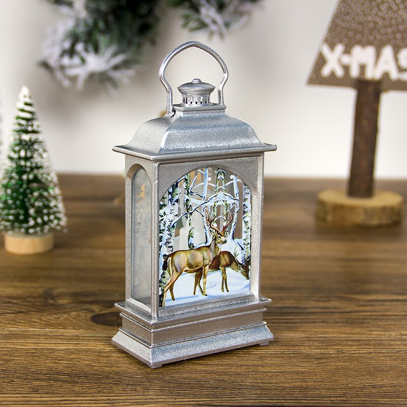 Lanterne Led élan/neige/père noël , décoration de fête de noël, maison, extérieur, fournitures de fête