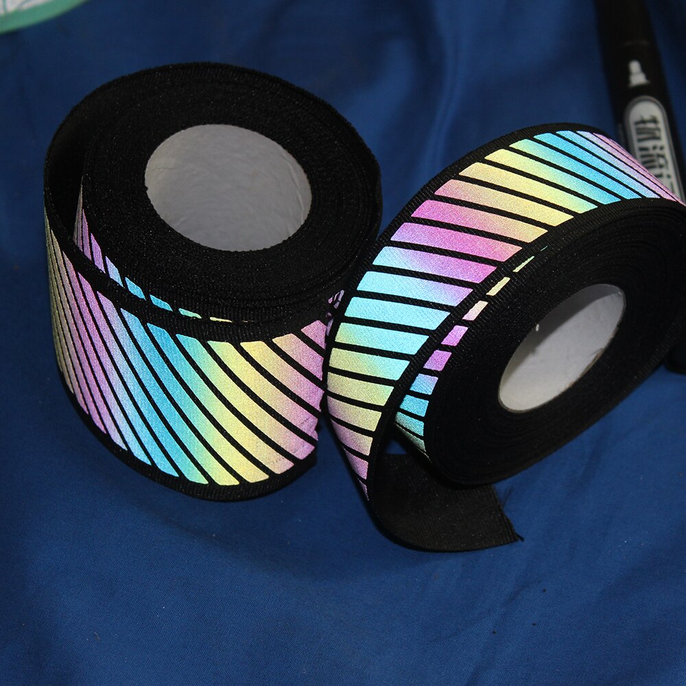 Sølv reflekterende webbing bånd diy stof tape til tøj sy  on 3cm x 2 meter