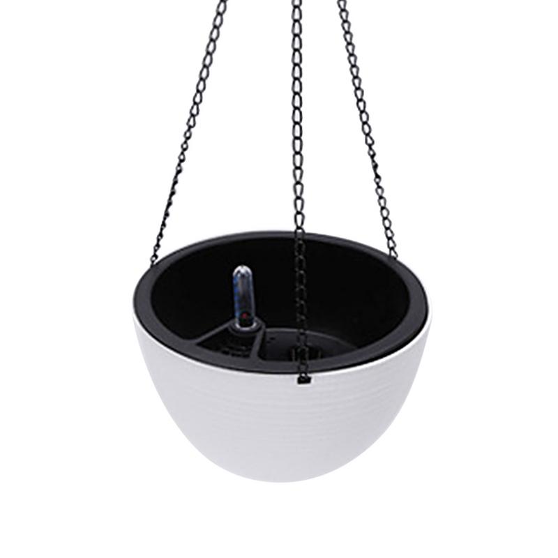 Hanging Planter Semi-Circular Flowerpot Self-Absorbing Plant Holder Garden Decoration Indoor Outdoor Watering Hanging Baskets