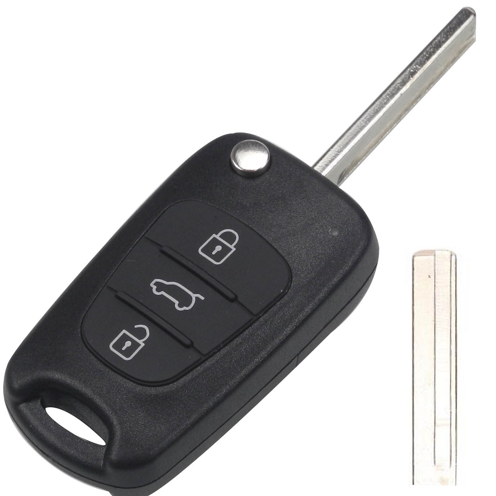 Jingyuqin 3 botones remoto clave Shell para HYUNDAI I30 IX35 para Kia K2 K5 las llaves del coche en blanco cubierta de la Caja: Blanco / 2 Botones
