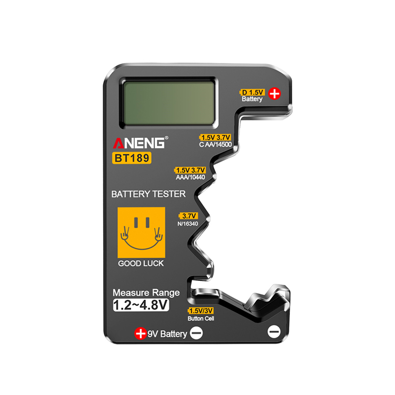 Probador de batería Digital LCD BT189, herramienta detectora de banco de energía, comprobador de batería Universal para pilas de botón AA AAA 9V 1,5 V/3V: YELLOW