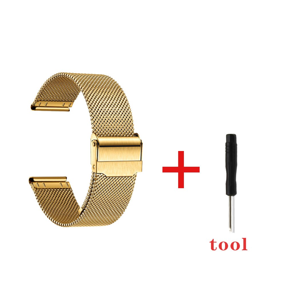 20 22mm bånd til samsung galaxy ur 46mm/42mm/ aktive 2 gear  s3 frontier/huawei ur  gt 2e/2/ amazfit bip/gts rem urrem: Guld / 22mm