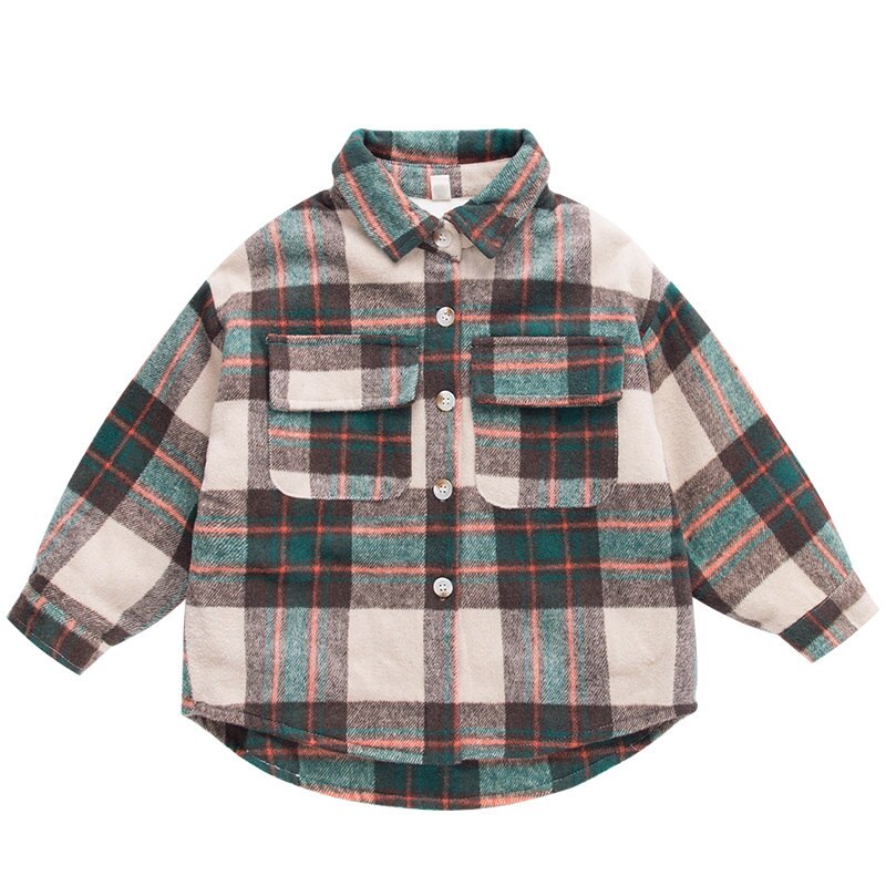 Chemise en coton pour enfants, nouvelle automne et hiver pour garçons adolescents chemises à carreaux vestes enfants décontracté école vêtements coréens