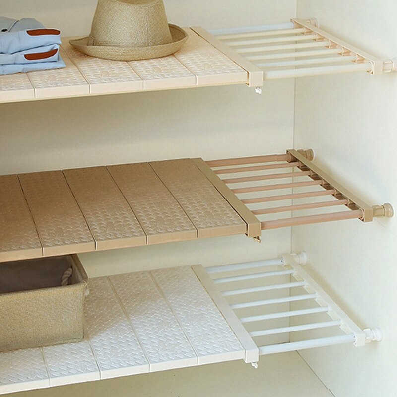 Retractable Closet Organizer Shelf Adjustable Kitchen Cabinet Storage Holder Cupboard Rack Wardrobe Organizer Bathroom Shelf Bei