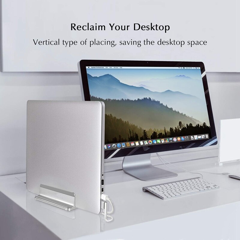 Vertical Laptop Stand, Aluminum Laptop Holder with Adjustable Dock Size Compatible for /Surface/Lenovo/Dell/Gaming Laptop