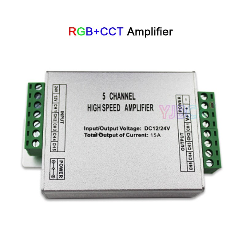 Dc12v/24v rgb / rgbw / rgbww rgb + cct led forstærker 12a/15a/24a/30a rgbwc led strip tape power repeater controller: 15a rgb cct