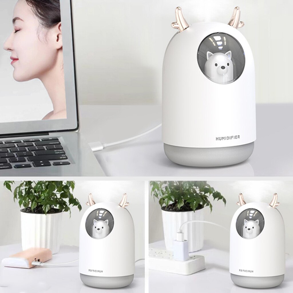 300 Ml Ultrasone Usb Luchtbevochtiger Timing Diffuser Maker W/Kleur Veranderende Nachtlampje Voor Room Home Office Auto Air luchtbevochtiger