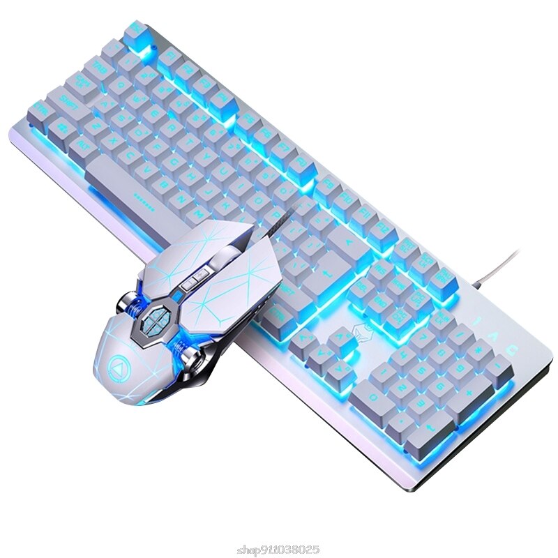 104Keys RGB Aluminum Alloy Gaming Keyboard and RGB Gaming Mouse Set with Mobile Phone Stand Function Key D24 20: 3