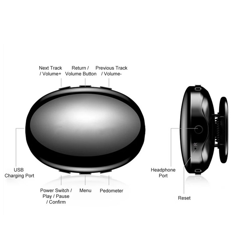 I3 Sports Clip Mini MP3 HIFI Lossless Music Bluetooth Player 8GB Portable o Player
