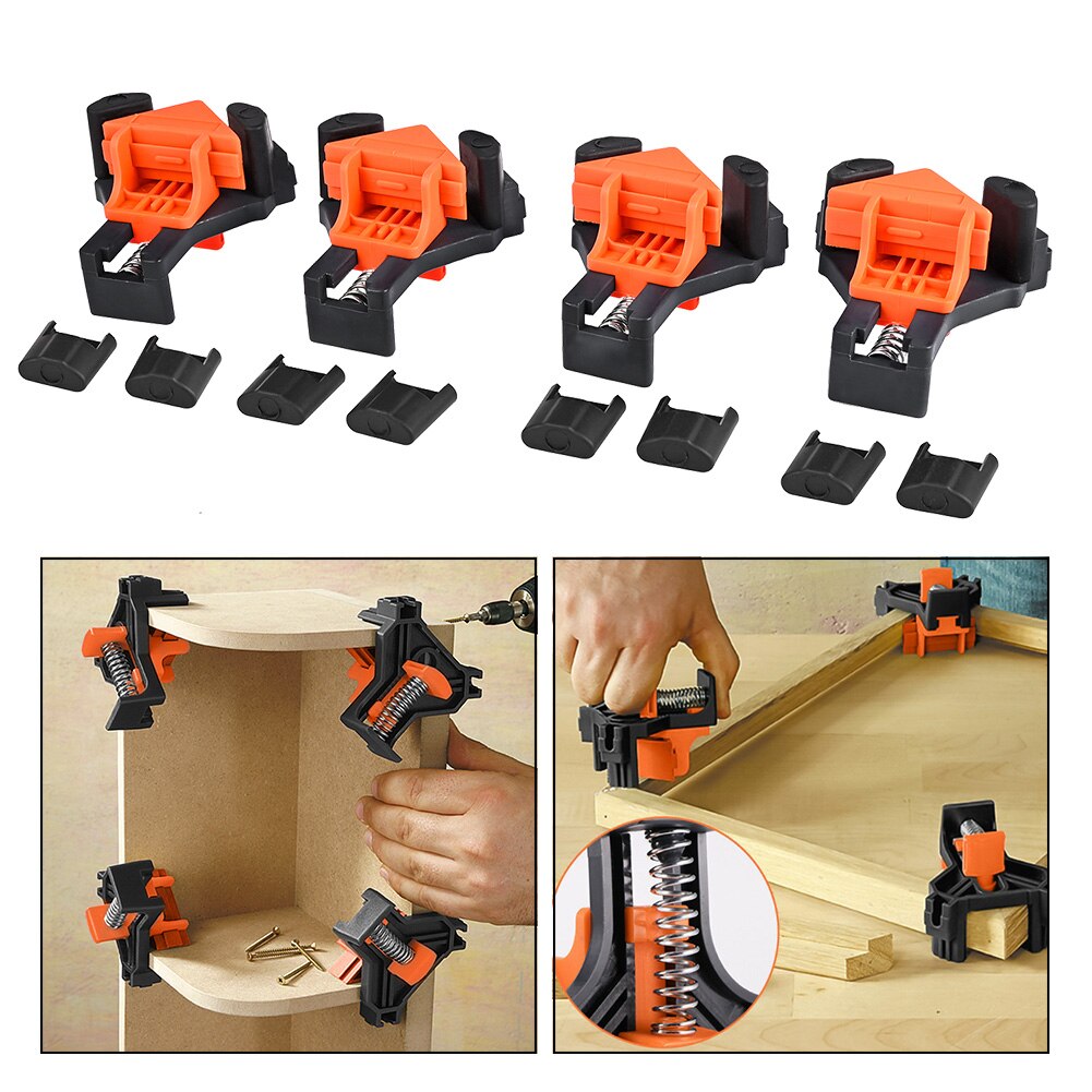 4 Stuks Multifunctionele Gebruik Stijl Robuuste 90 Graden Haakse Clamp Corner Holder Diy Houtbewerking Gereedschap Set Voor houtbewerking Kast