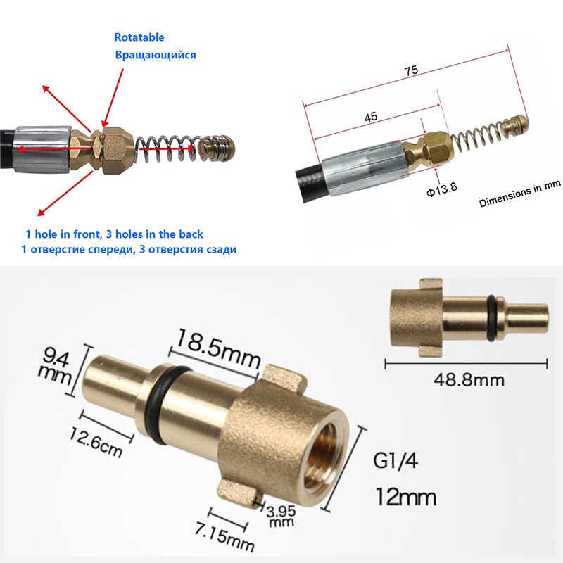 High Pressure Washer Foam Generator Soap gun Snow foam lance Car Foam Wash Water Clean Foam Sprayer for Huter Pressure Washer