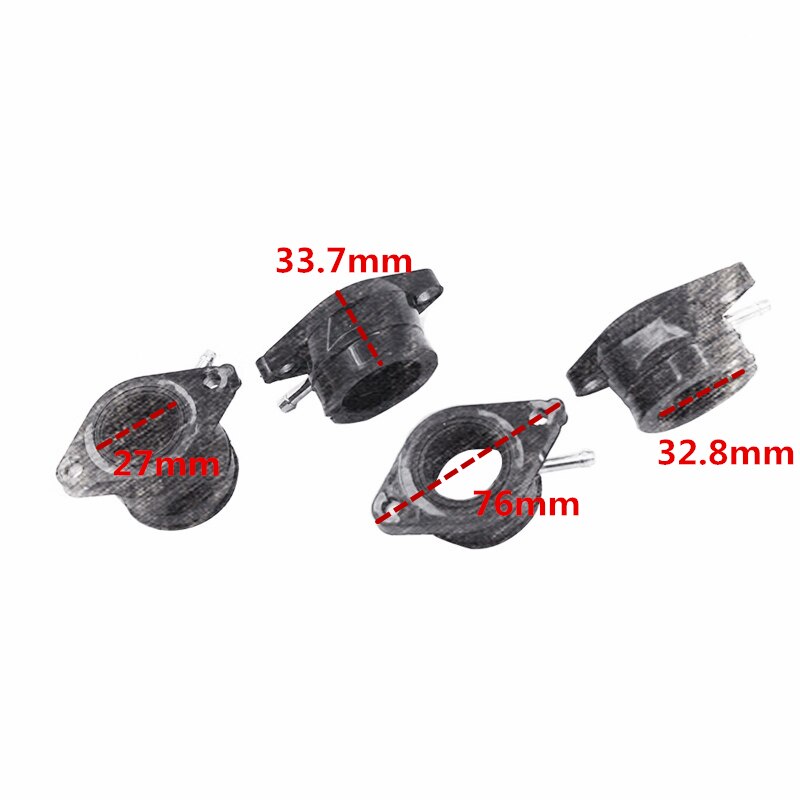 4X Motorfiets Carburateur Interface Carb Inlaatspruitstuk Lijm Isolator Laarzen Voor Yamaha XJ550 Maxim 1981 -1983 1982 Xj 550