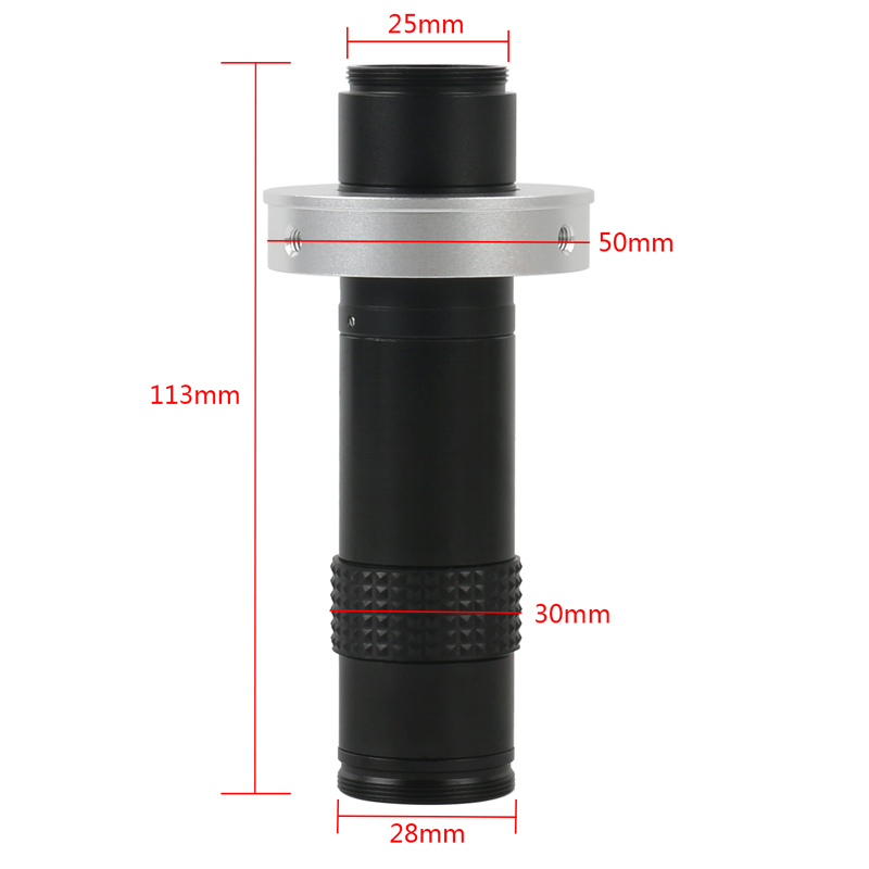 1x ~ 200x zoom c-mount objektiv kamera ekstra okular kamera tilbehør til ccd cmos digitalt industrimikroskop kamera: 50mm ring