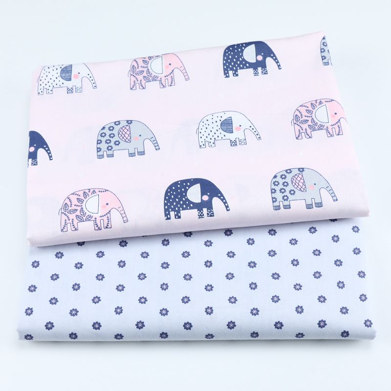 Tissu en coton imprimé éléphant, textile, courtepointe, tissu sergé, couture, matelassé, décoration de dortoir pour bébé, vêtements