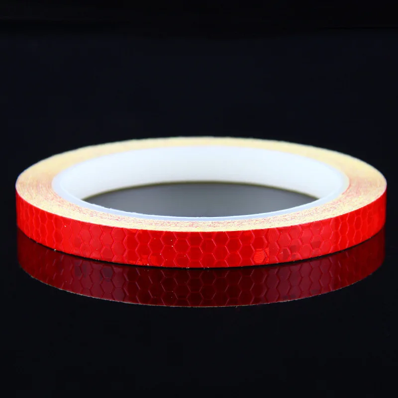 Pegatinas reflectantes para bicicleta, cinta fluorescente de 1cm x 8m, tiras de advertencia de seguridad, cintas de ciclismo para casco de bicicleta, motocicleta y Scooter: Morado