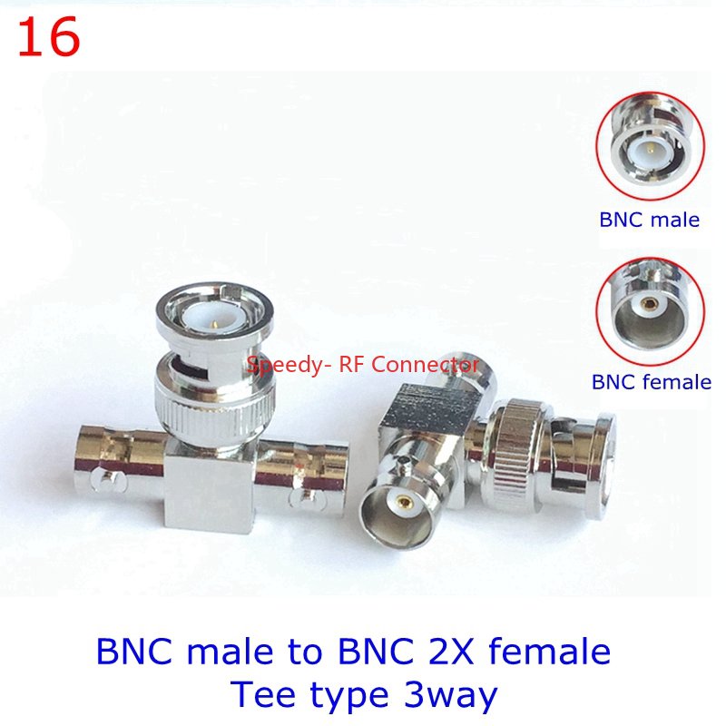 Conector divisor Q9 tipo T de 3 vías y 4 vías, conector BNC a BNC macho hembra, adaptador Coaxial RF, cobre y latón, rápida, 1 piezas: Morado