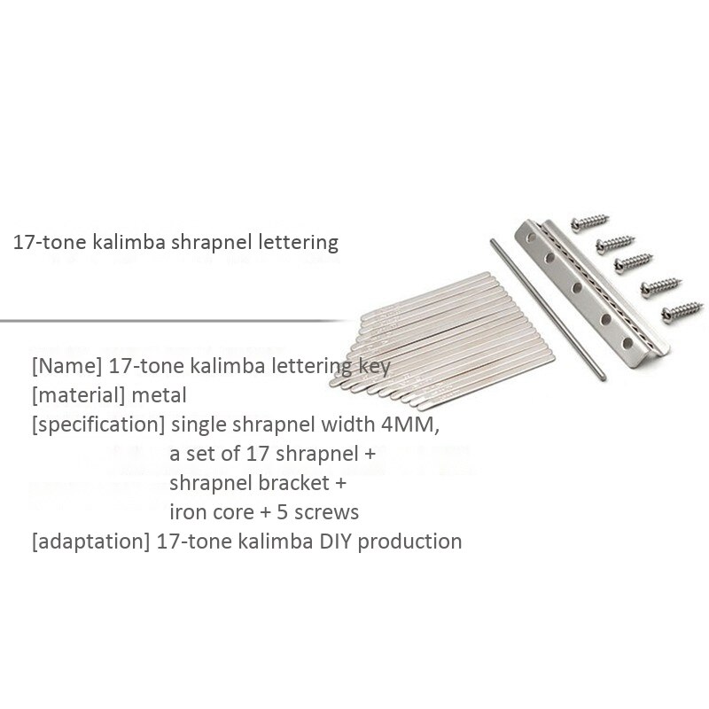 Piano pulgar Juego de llaves puente silla y 17 teclas de acero inoxidable para Piano de pulgar Kalimba DIY piezas de repuesto