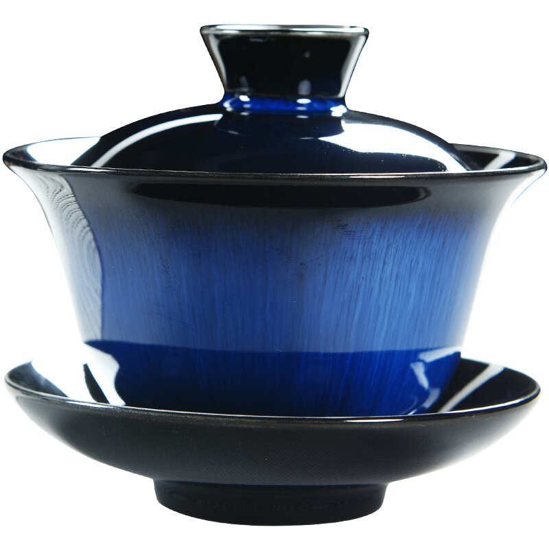 Ofen ändern porzellan Terrine kreative kunstvolle gaiwan tasse schüssel einstellen tasse untertasse deckel Tee schüssel keramik tasse schalen einzigartige China gaiwan