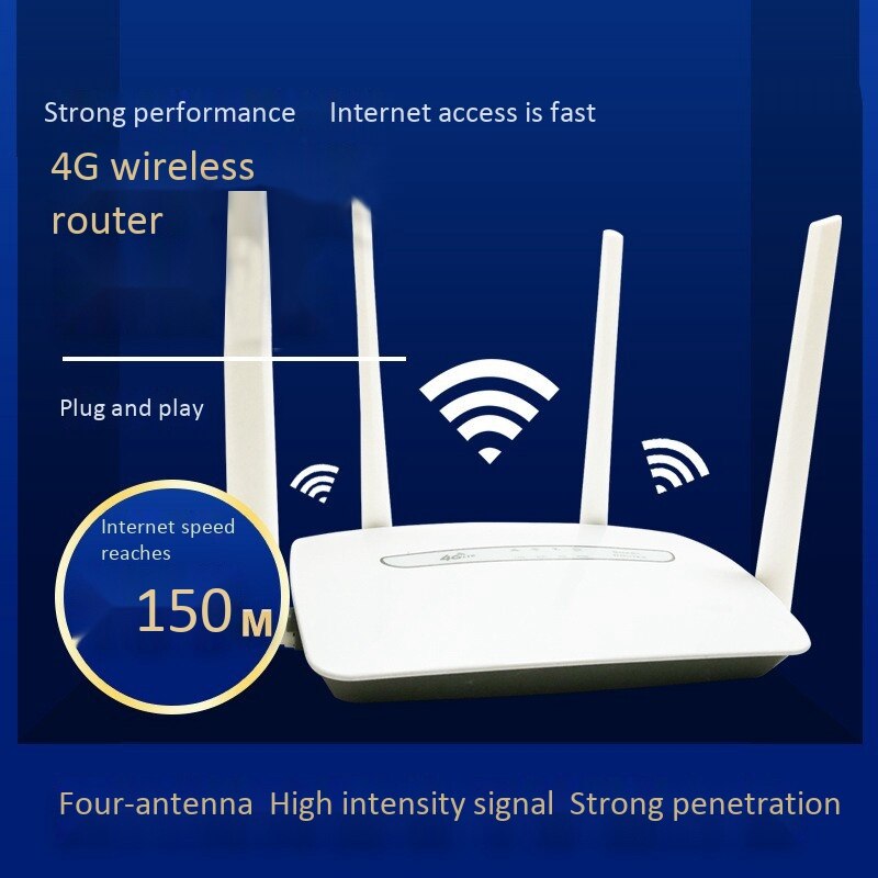 WiFi Router 4G Wireless Router 150Mbps with 4 Antennas Up to 32 Users for Smart Phone iPad PC Laptop: EU Plug