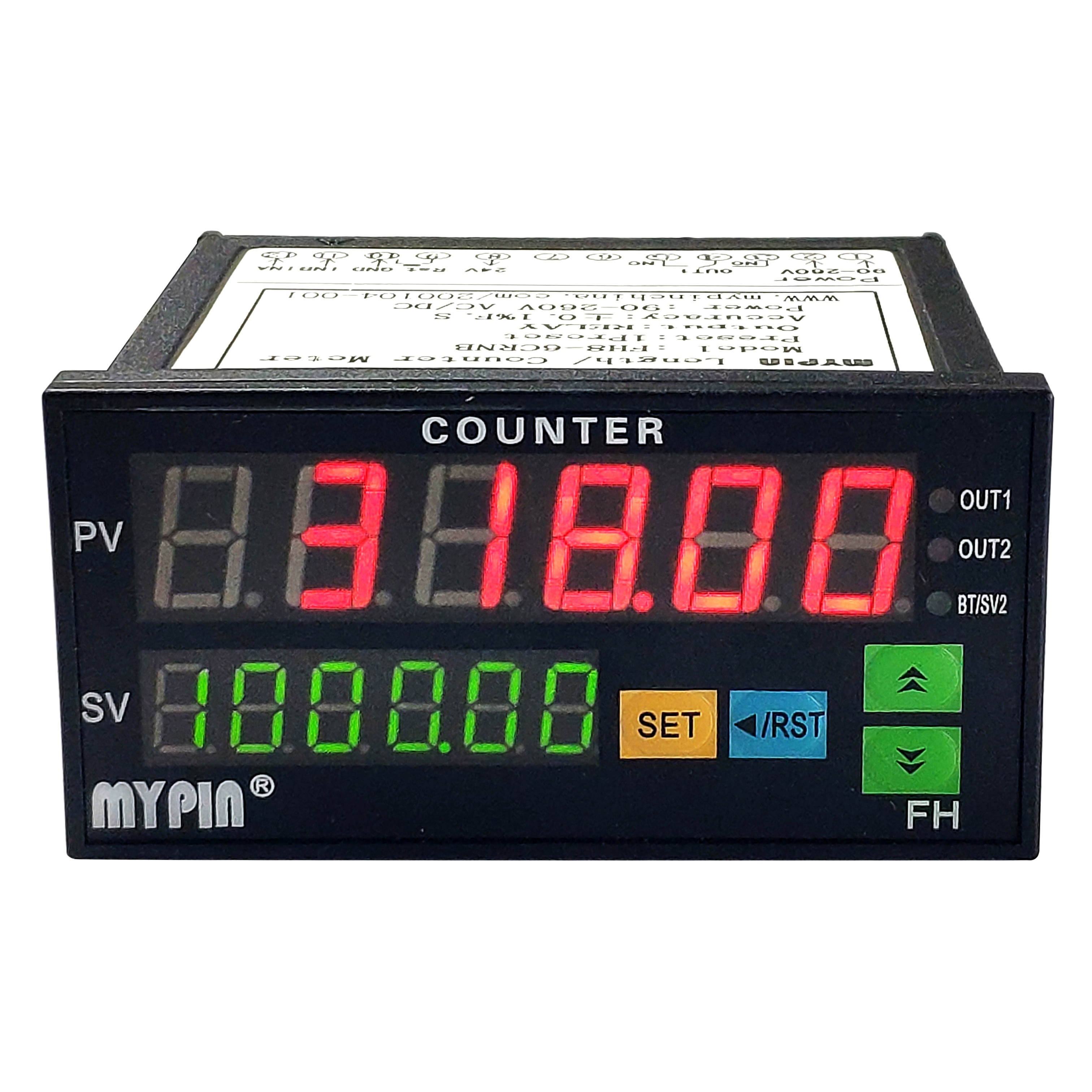 Digital Counter Mini Length Batch Meter 1 Preset Relay Output Count Meter Practical Length Meter 90-260V AC/DC The Hours Machine