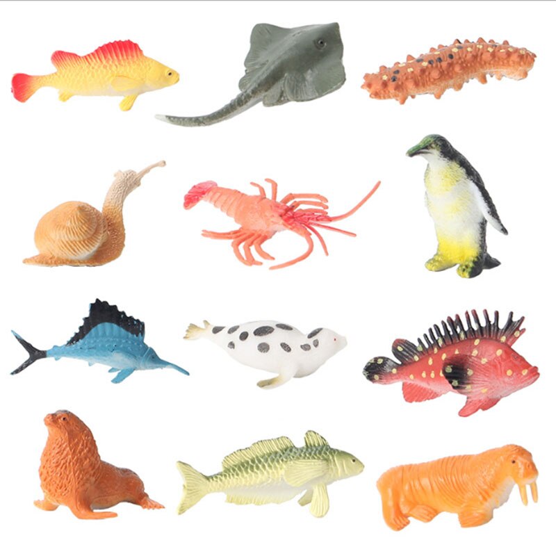 Simulation Insect Animal Model Kids Toys Marine Life Farm Animals Children's Early Education Toy 12PCS Per Model Brain Gme: 10