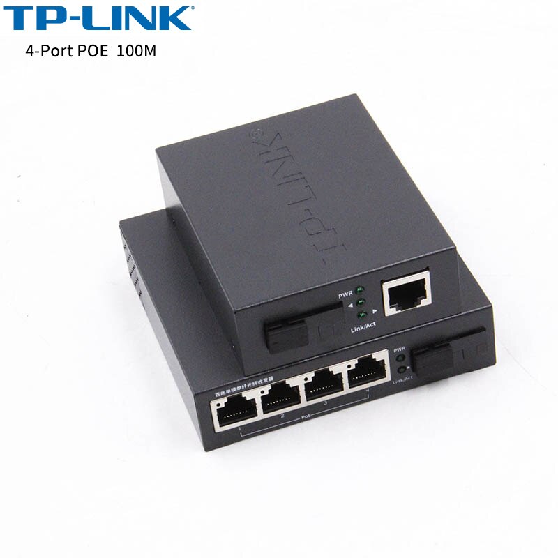 TP-Link 4-Port POE Media Converter 10/100M Single-Mode Single Fiber Optical Transceiver SC Without Box And Power Adapte