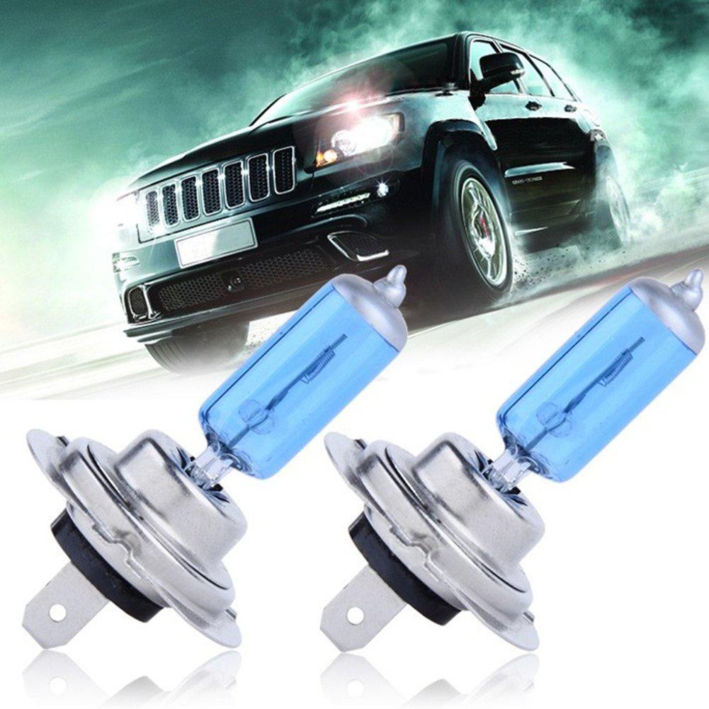 2 st  h7 xenon halogenlampa 5000k bil supervita lampor lampor 12v 55w
