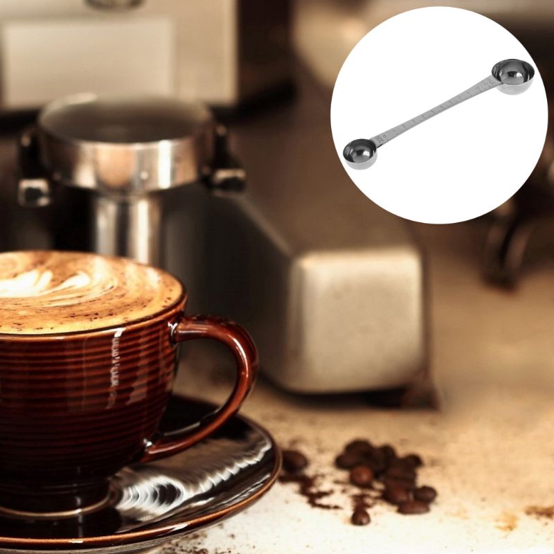 Rvs Dubbele Uiteinden Maatlepel Met Schaal Koffie Scoop Eetlepel-Hji