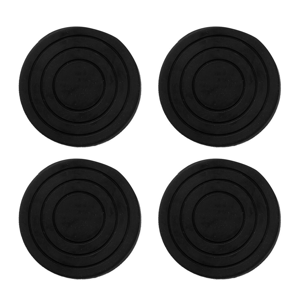 Almohadillas antivibración para secadora y lavadora, almohadillas antideslizantes para elevar la altura de los pies, protectores de soporte para muebles de refrigerador, 4 Uds.: Black