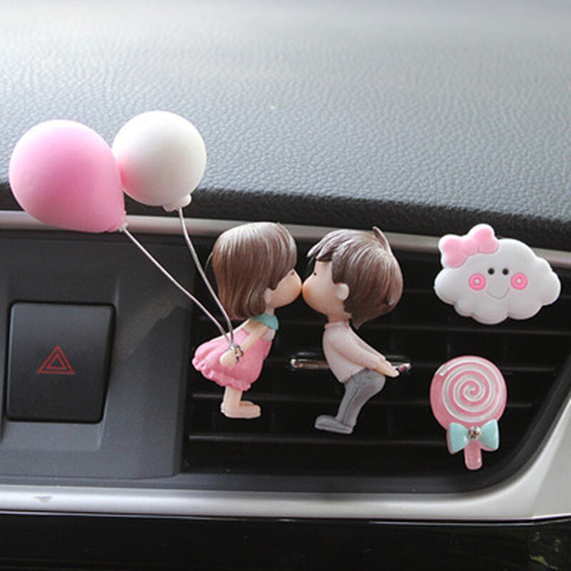 Creatieve Schattige Paar Ballon Auto Airconditioning Parfum Clip Aroma Auto Air Outlet Frisser Tyure Decoratie: Kaki