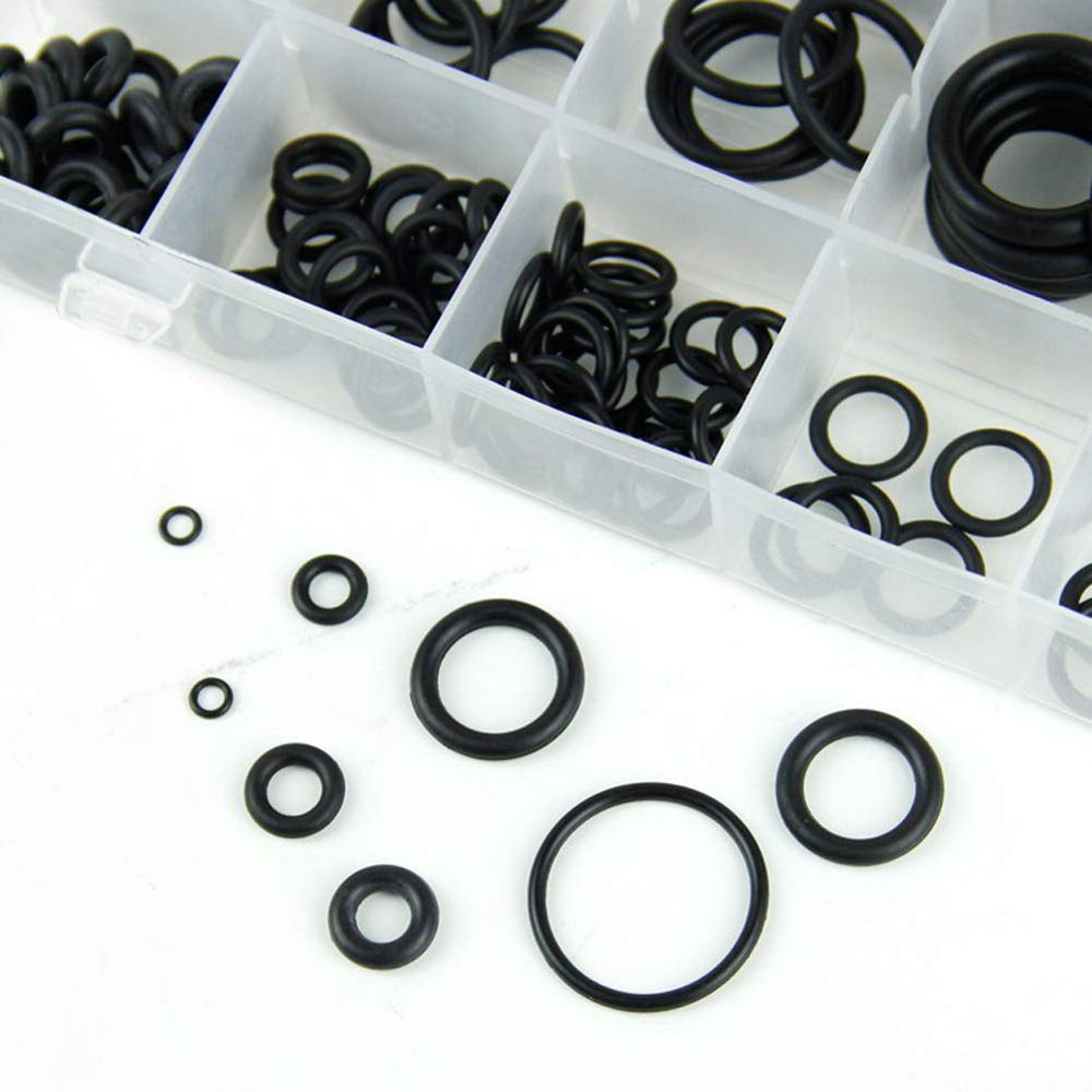 225 STKS Rubber O Ring Olie Weerstand O-Ring Wasmachine Pakking Afdichtingen Waterdichtheid Assortiment Verschillende Grootte en Plastic Box Kit Set