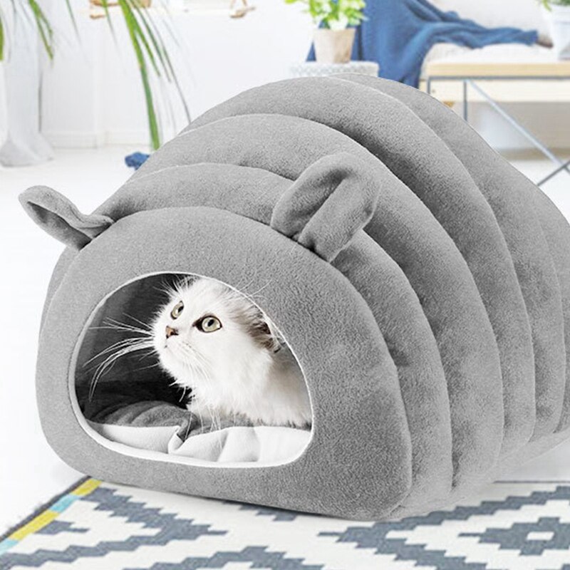 Pet Cat House Dog Bed Caterpillar Kennel Hamster Cotton Soft Bed Puppy Cave Warm Sleeping Bed Winter Closed Pet Nest
