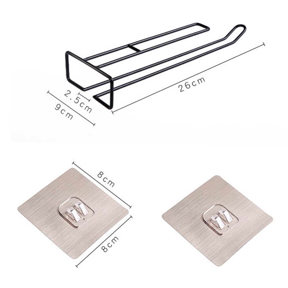 Nuttig Ijzeren Wijnrek Glas Houder Opknoping Bar Hanger Plank Roestvrij Staal Glas Wijn Rek Stand Papier Roll houder