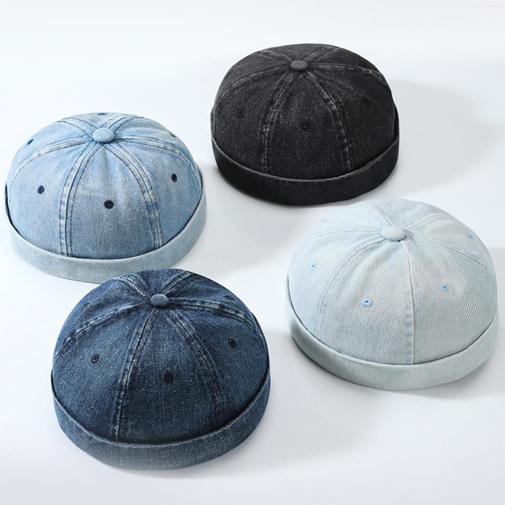 Solid Color Beanie Skull Cap Dome Brimless Hat Men Women Girls Hip Hop Docker Cap Melon Cap Vintage Landlord Hats Beanie