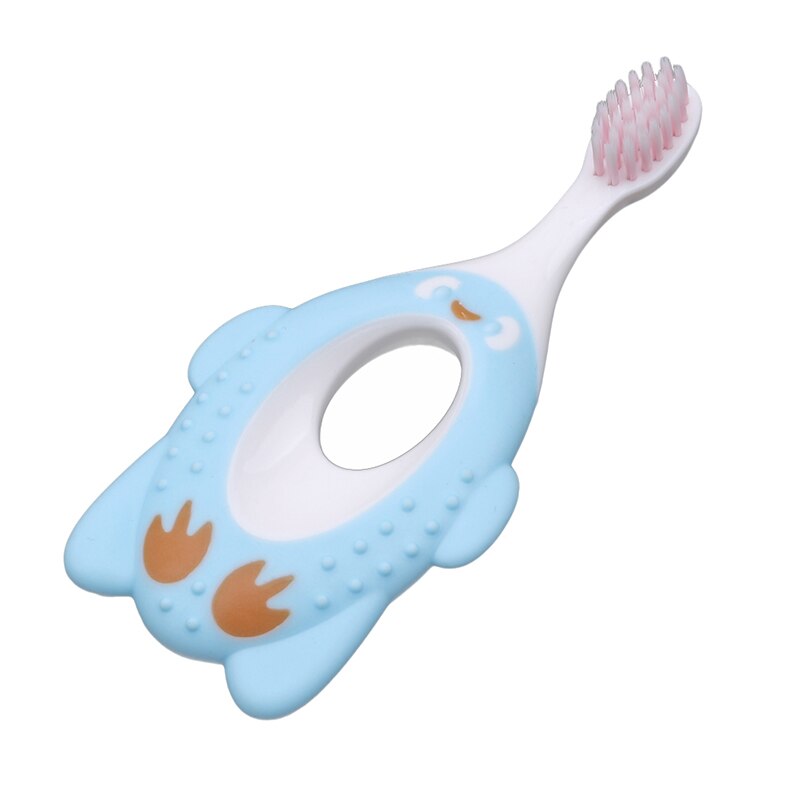 Leuke Baby Tandenborstel Kids Training Tand Borstels Cartoon Vorm Kinderen Dental Oral Care Tool Non Slip Tandenborstel: Blue