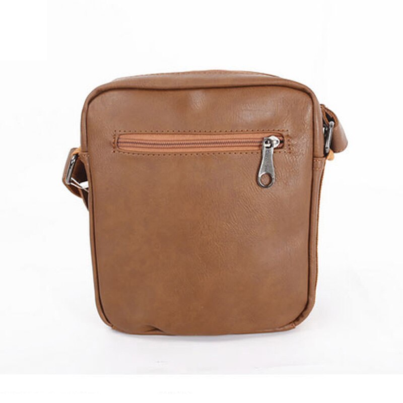 Glossy Leather Men Messenger Bag Leisure Shoulder Bag Simple Solid Leather Bag