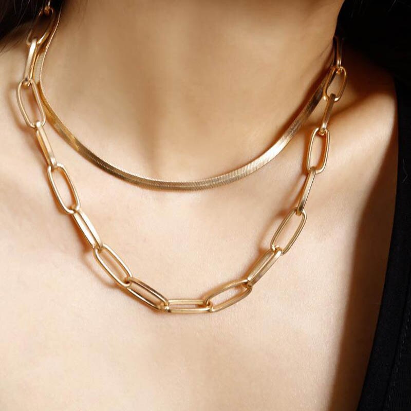 Punk Gold Chain Choker Necklace for Women Chunky Cuban Link Chains Necklaces Statement collares mujer Party Jewelry: C10