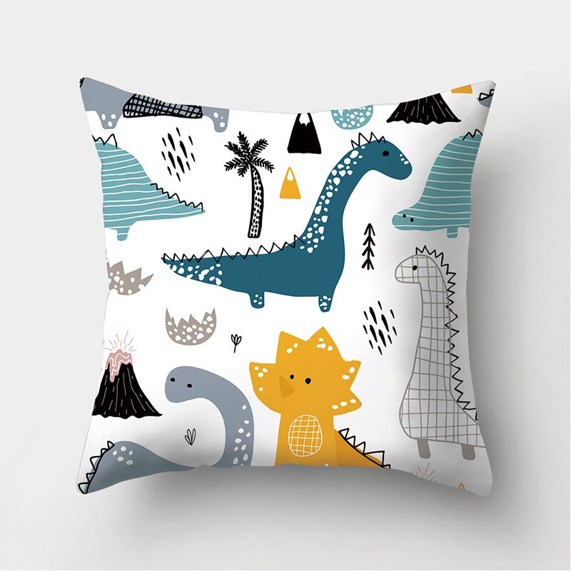 Dinosaurie alpacka panda räv dekorativa kuddar örngott polyester kuddfodral kudde soffa dekoration kuddfodral 40946: 2bz-40946-010