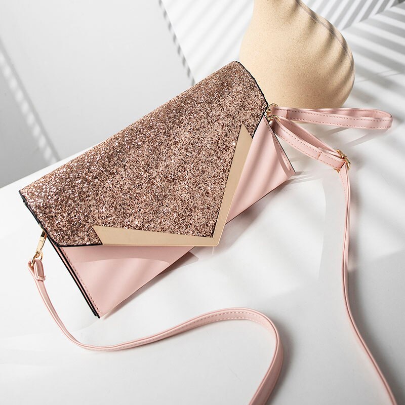 Envelope Clutch Bag Women Leather Birthday Party Evening Clutch Bags For Women Ladies Luxury Shoulder Clutch Bag Purse: pink