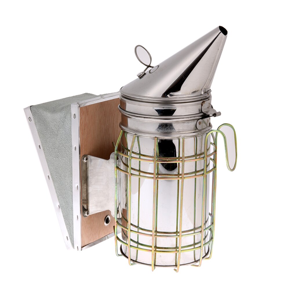 Beekeeping Smoker Stainless Steel Equipment Hive Box Tool Supplies For Beehive Bee Manual Smoke Maker With Hanging Hook Tools