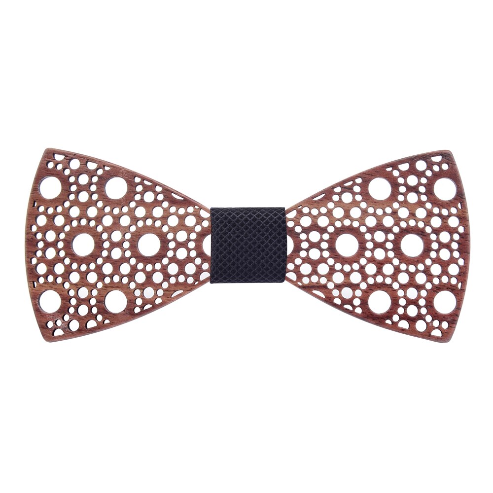 Slank 100%  træ butterfly prik hule careved hals bånd til mænd bryllup rød bule plaid formel træ bowtie tilbehør krave: 03
